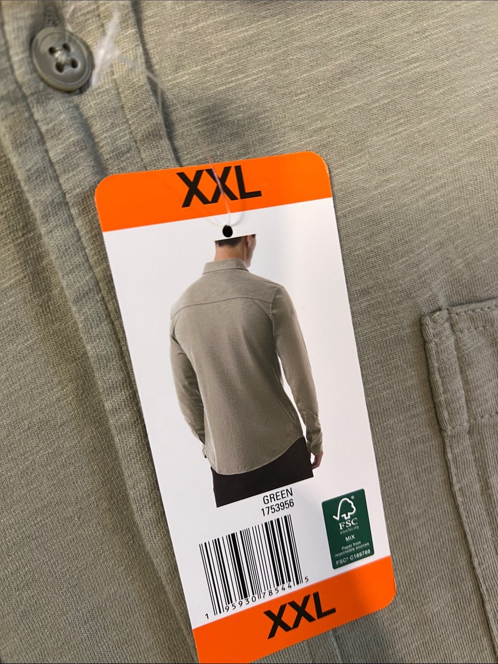 32 Degrees Men's Long-Sleeve Button-Down Shirt in Olive Green - Picture 7 of 10